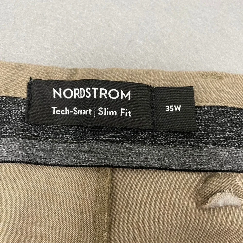 Nordstrom Tech-Smart Slim Fit Mens‎ 35W Tan Khaki Chino Shorts N0468215MN